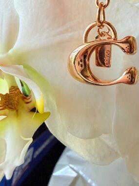 Celine Rose Gold 'C' Charm Pendant Necklace - Women Jewelry